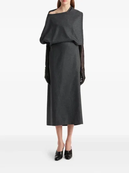 Rochie midi Khaite drapată gri