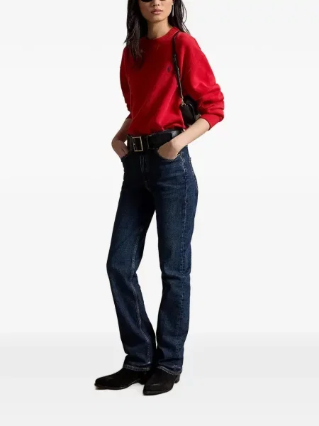 Gulerat pulover Polo Ralph Lauren cu autograf alergare verde