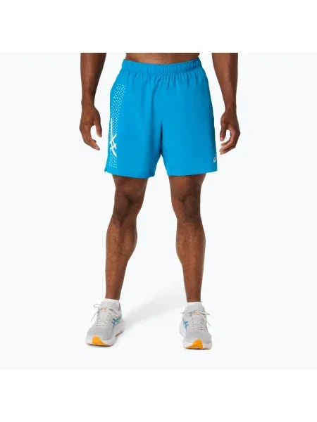 Шорти для бігу ASICS Icon aegean blue/cream сині