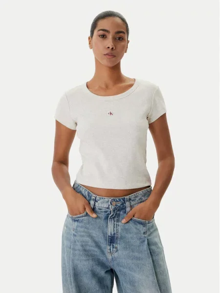 Calvin Klein Jeans T-Shirt μπεζ