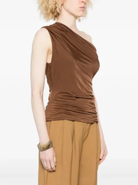 Top Marsem na jednym ramieniu brązowy