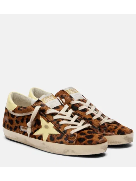 Sneakerși Golden Goose cu imagine cu model leopard maro