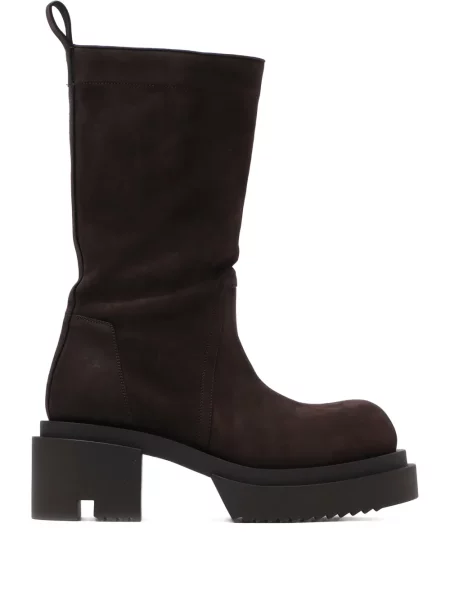 Botine Rick Owens cu platformă maro