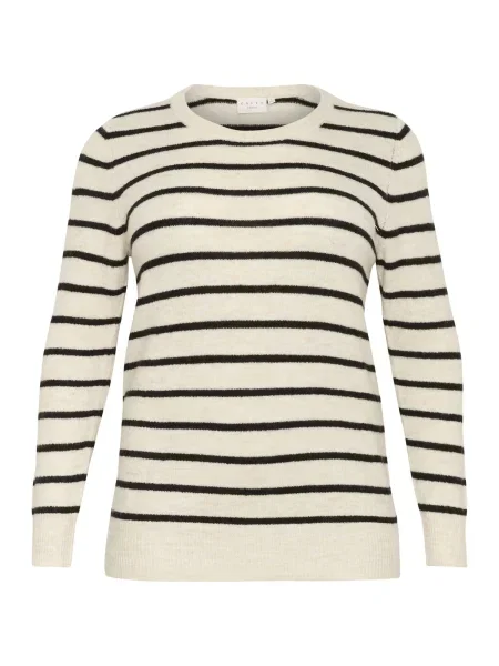 KAFFE CURVE Pulover KA Linda bej negru