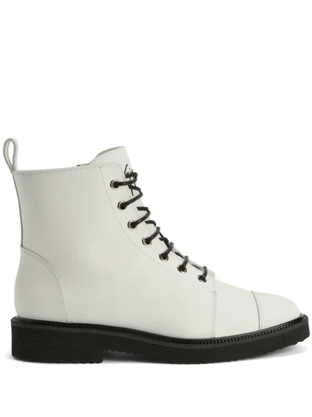 Botine Giuseppe Zanotti cu șireturi din dantelă alb