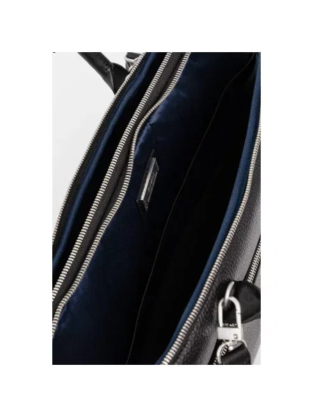 Torba na laptopa Guess skórzana czarna