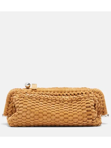Geantă plic Jacquemus din piele de căprioară bej