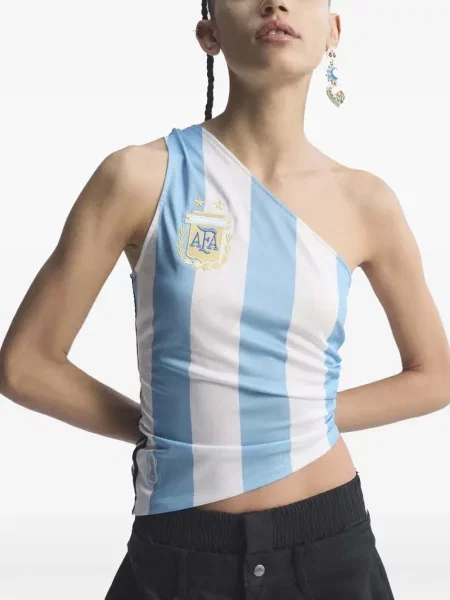 Sznurek ściągający kołnierzykowy podkoszulka Adidas w paski czarna