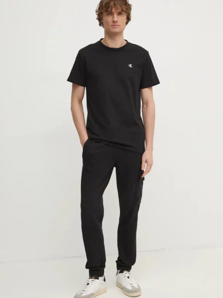 Bombažen spodnji del trenirke Calvin Klein Jeans črna