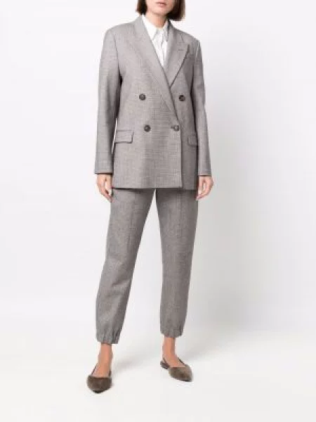 Pantaloni Brunello Cucinelli conici maro