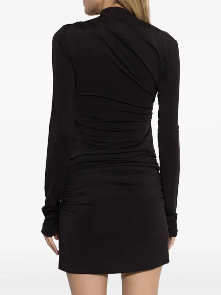 Lung rochie mini Off-white cu volane alb