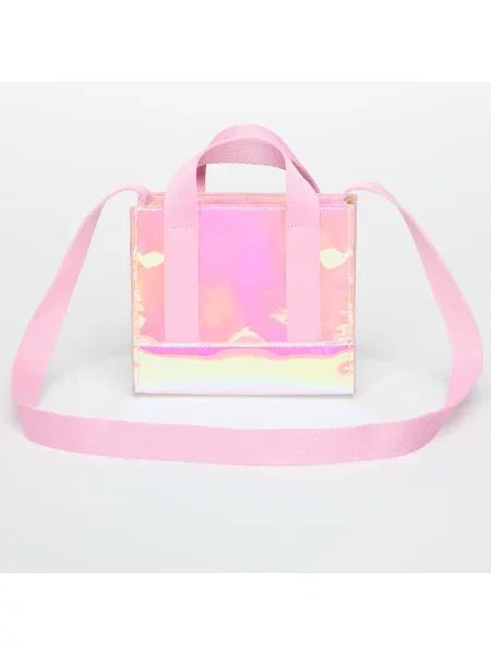 Táska Palm Angels Kids Shiny Mini Tote Pearl Rose/ Black Universal fekete