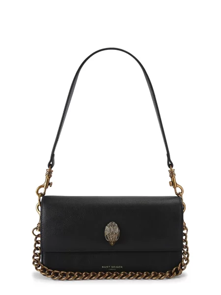 Kurt Geiger London crossbody torbica usnjena Sloane Soft Shoulder Bag črna