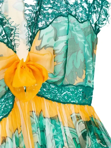 Rochie maxi Etro cu imagine de costum verde