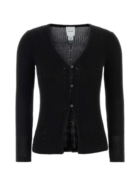 Cardigan Calvin Klein tricotate cu decolteu în V negru
