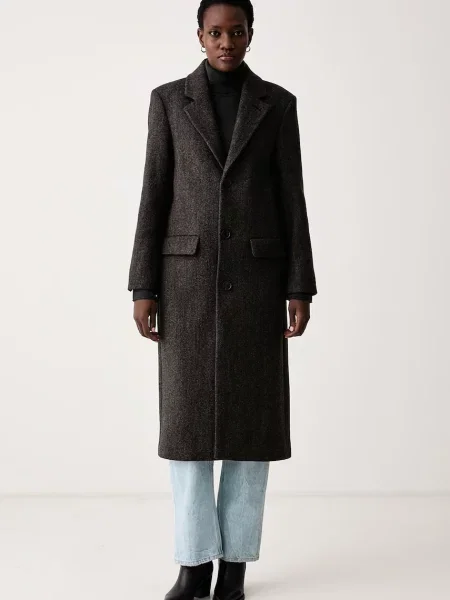Zadig&Voltaire kaput za žene s vunom MIO smeđa