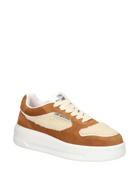 Sneakers Love Moschino με κορδόνια με δαντέλα καφέ