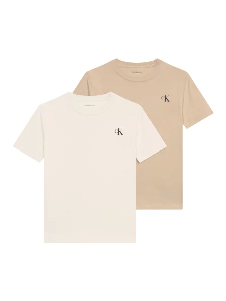 Calvin Klein Jeans Tricou crem / cappuccino maro