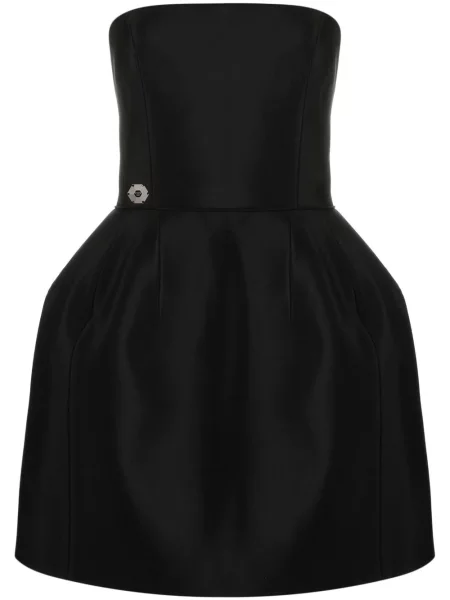 Jedwabna sukienka mini Philipp Plein bez ramiączek garniturowa czarna