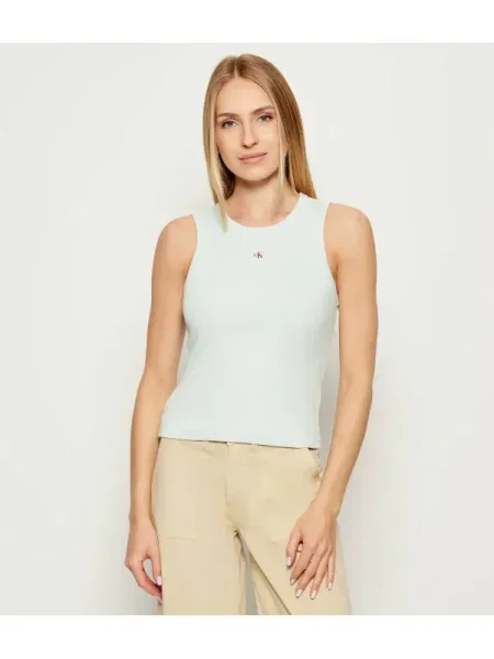 Top din denim Calvin Klein Jeans verde