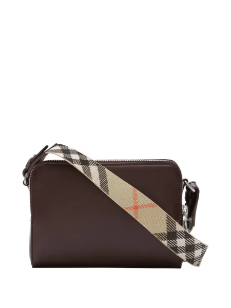 Geantă crossbody Burberry în carouri maro