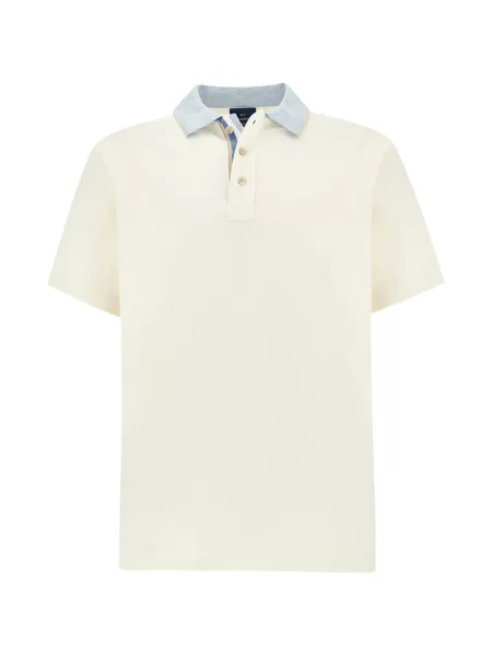 Tricou polo Paul & Shark cu dungi alb