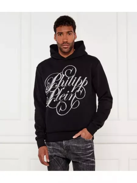 Philipp Plein Pulóver Plein Coursive fekete