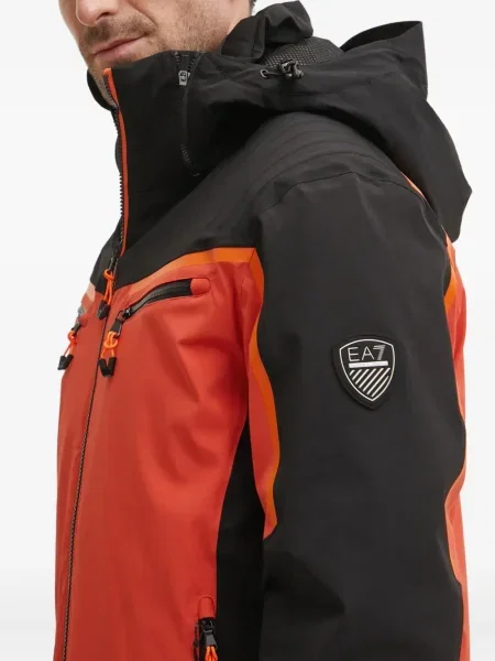 Geacă Ea7 Emporio Armani cu imagine portocaliu