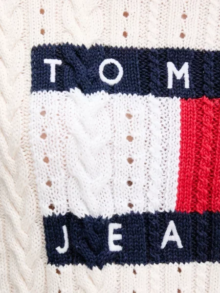 Tommy Jeans пуловер дамски от бежово