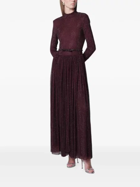 Stras lung rochie maxi Self-portrait roșu
