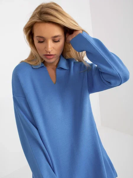 Pulover Fashionhunters albastru