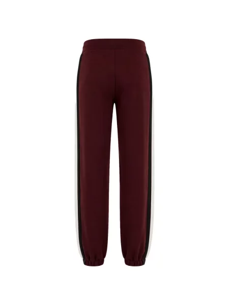 Pantaloni Guess cu dungi alergare cu cordon roșu