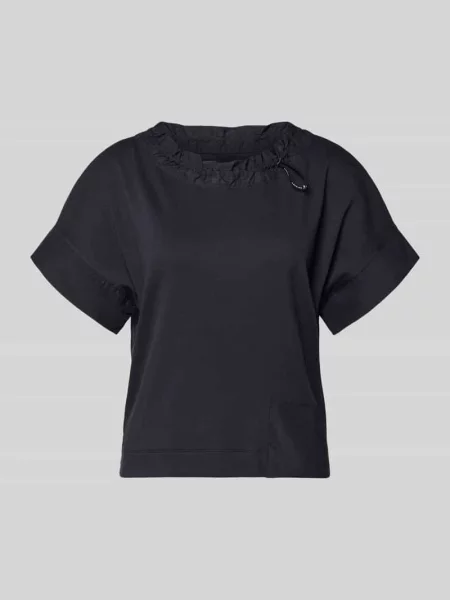 T-shirt z kieszenią wpuszczaną przy brzegu Marc Cain granatowa