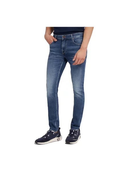 Guess Jeansy Chris Granatowy Super Skinny Fit niebieskie