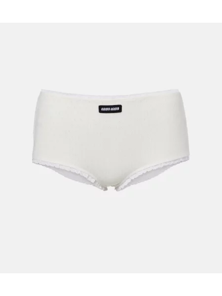 Pantaloni scurți Miu Miu alb