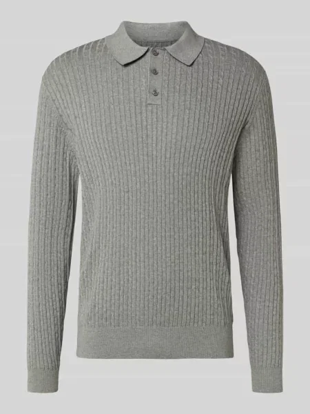 Sweter z dzianiny z kołnierzykiem polo Mcneal