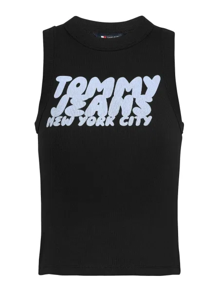 Tommy Jeans Top albastru porumbel negru