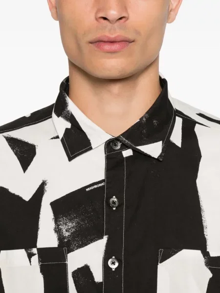 Риза Neighborhood с принт с абстрактен десен