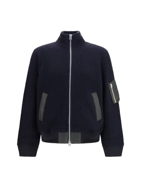 Sweter Sacai wełniany niebieski