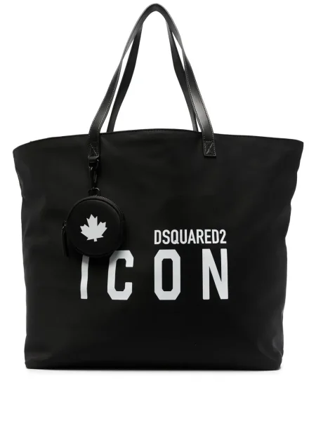 Geantă Dsquared2 cu imagine negru