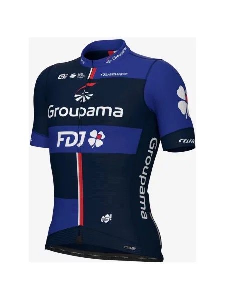 Koszulka rowerowa Groupama-FDJ PR-System krótki rękaw S niebieska
