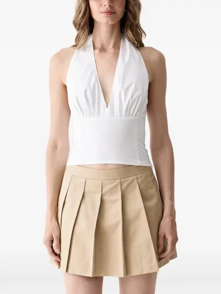 Top Guess cu gât halter alb