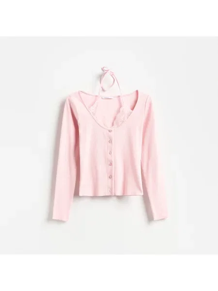 Reserved Pamutban gazdag felső pasztellpink