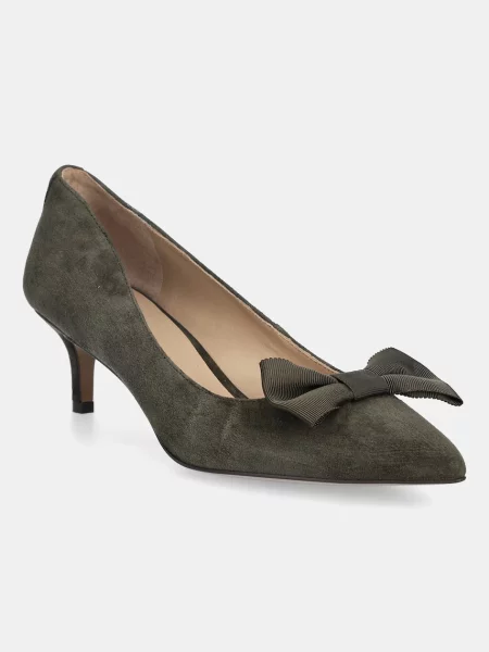 Замшевые туфли Lauren Ralph Lauren с бантом зеленые