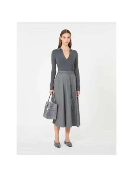 Dzianinowa koszulka polo Max Mara szara