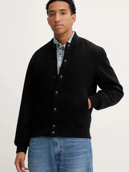 Diesel Kurtki Mężczyzna XL Wełna J-Arry Bomber Jacket czarny