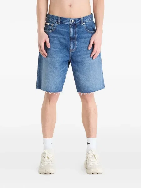 Pantaloni scurți din denim Calvin Klein albastru