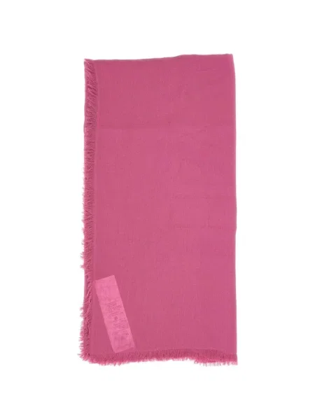 Fular Max Mara cu franjuri din jacard roz