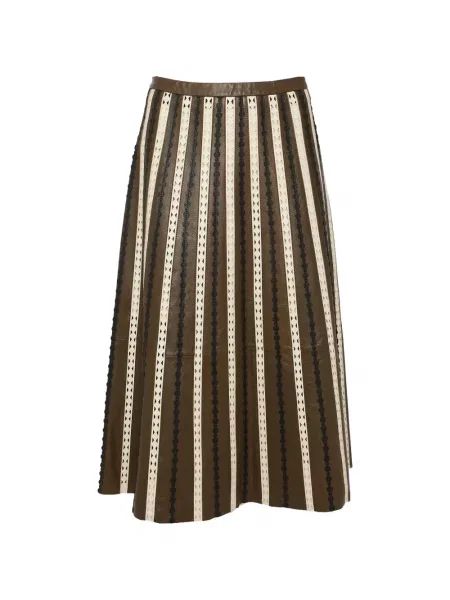 Spódnica skórzana Yves Salomon brązowa