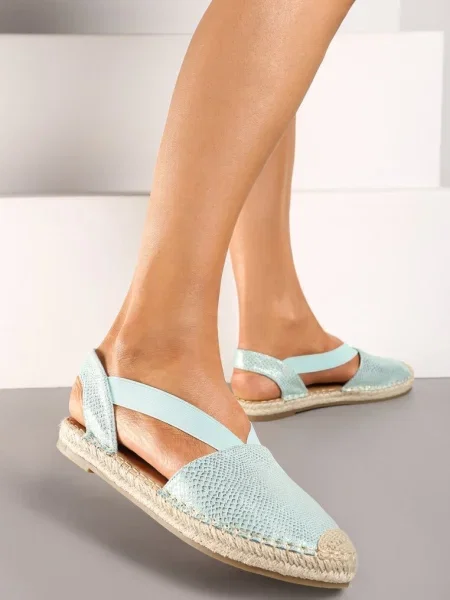 Espadrile Deschis din Piele Ecologica pe Talpa Joasa Cecilas verde